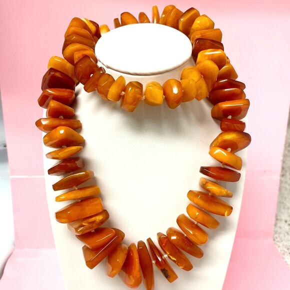 Vintage Baltic Amber Butterscotch Beaded Necklace 24 Inches - Picture 3 of 7